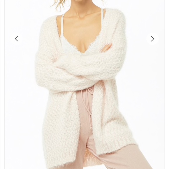 fuzzy popcorn cardigan